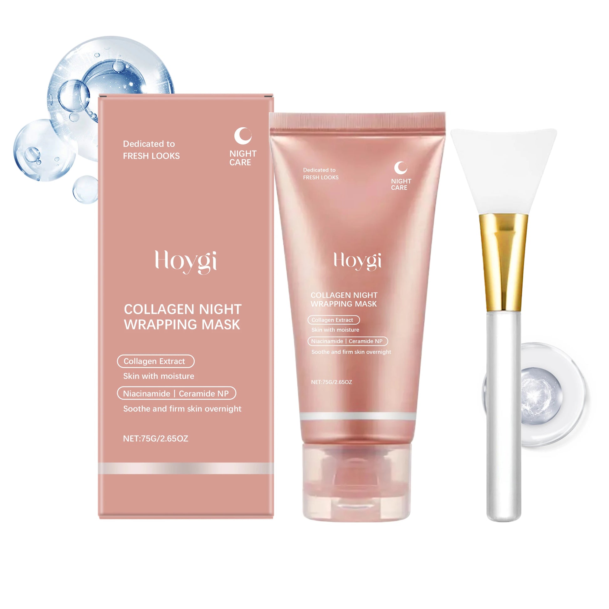 Collagen Peel off Face Mask Pore Shrinking Hydrating Moisturizing Night Wrapping Mask Cream Firming Skin Peel-Off Facial Mask