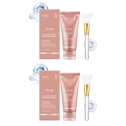 Collagen Peel off Face Mask Pore Shrinking Hydrating Moisturizing Night Wrapping Mask Cream Firming Skin Peel-Off Facial Mask