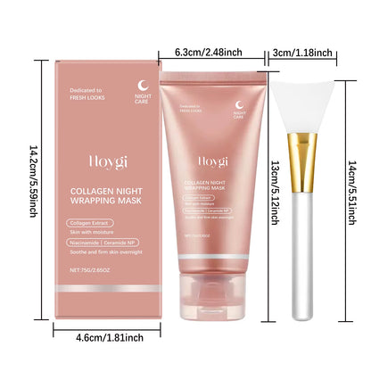 Collagen Peel off Face Mask Pore Shrinking Hydrating Moisturizing Night Wrapping Mask Cream Firming Skin Peel-Off Facial Mask